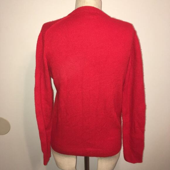 Neiman-Marcus Red 100% Cashmere Cardigan Sweater S - Picture 5 of 9